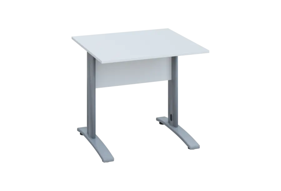 EPK 28 - 8 stůl kancelářský, kovová podnož stříbrná, deska 25 mm, široký 800 mm, bílá